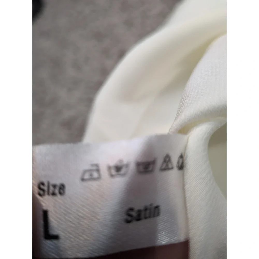 Vera A Sense of Style Ivory Satin Lace Chemise Nightgown Lavender Purple Large - Picture 7 of 7